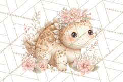 Cute Baby Dinosaurs Clipart PNG, Watercolor Dinosaur Product Image 5