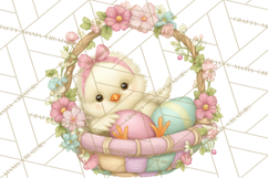 Easter Baby Animals in Baskets Clipart, Cute Lambs Png Product Image 5