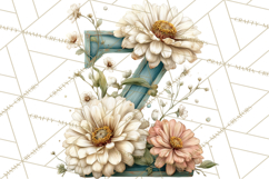 Blooming Letters Clipart, Floral Alphabet Clip Art PNG Product Image 5