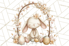 Vintage Easter Bunny Clipart PNG, Easter Bunny Printable Product Image 2