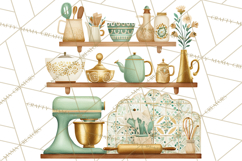 Mid Century Modern Kitchen Clipart, Retro Modern Kitchen Png Product Image 2