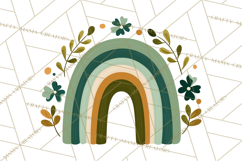 St Patricks Patterned Rainbow PNG, Boho Shamrock Clipart Product Image 2