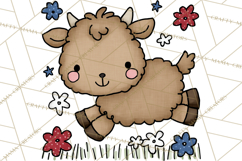 Patriotic Farm Animals Clipart, Whimsical Red White Blue Product Image 3