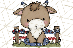 Patriotic Farm Animals Clipart, Whimsical Red White Blue Product Image 4