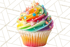 Birthday Cupcakes PNG, Colorful Cupcake Clipart, Sprinkles Product Image 4