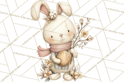 Vintage Easter Bunny Clipart PNG, Easter Bunny Printable Product Image 4