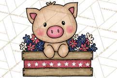 Patriotic Farm Animals Clipart, Whimsical Red White Blue Product Image 5