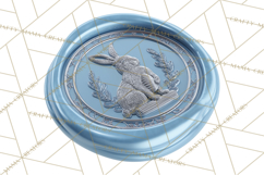 Easter Wax Seal Clipart, Bunny Chick Egg Floral Heart PNG Product Image 5