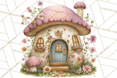 Enchanted Fairy Cottages Clipart PNG, Pastel Woodland Product Image 5