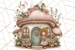Enchanted Fairy Cottages Clipart PNG, Pastel Woodland Product Image 2