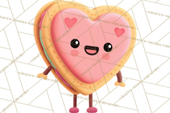 Valentine Kawaii Candies, Heart Sweets Clipart, Cute Candy Product Image 2