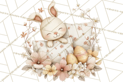 Vintage Easter Bunny Clipart PNG, Easter Bunny Printable Product Image 2