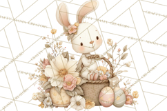 Vintage Easter Bunny Clipart PNG, Easter Bunny Printable Product Image 3