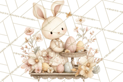 Vintage Easter Bunny Clipart PNG, Easter Bunny Printable Product Image 4
