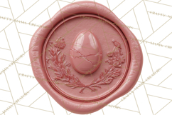 Easter Wax Seal Clipart, Bunny Chick Egg Floral Heart PNG Product Image 4