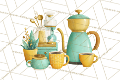 Mid Century Modern Kitchen Clipart, Retro Modern Kitchen Png Product Image 4