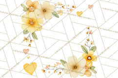 Watercolor Corner &amp; Border Clipart, Floral Frames, Heart Png Product Image 3