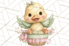 Easter Baby Animals in Baskets Clipart, Cute Lambs Png Product Image 3