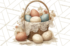 French Vintage Easter Bunny Clipart PNG, Soft Pastel Easter Product Image 3
