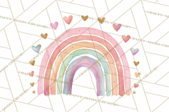 Valentine Boho Rainbow Clipart, Romantic Heart Rainbows PNG Product Image 3