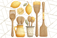 Farmhouse Lemon Kitchen Clipart, Lemon Kitchen Appliances Product Image 3