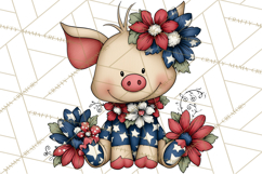 Patriotic Animals Clipart, Whimsical Red White Blue American Product Image 3