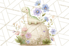 Cute Baby Dinosaurs Clipart PNG, Watercolor Dinosaur Product Image 3