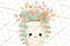 Anthropomorphic Spring Objects Clipart, Cute Kawaii Plants Product Image 5