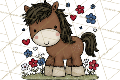 Patriotic Farm Animals Clipart, Whimsical Red White Blue Product Image 5