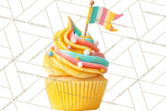 Birthday Cupcakes PNG, Colorful Cupcake Clipart, Sprinkles Product Image 5