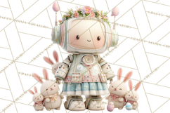Easter Robot Clipart, Pastel Full-Body Robot Illustration Product Image 4