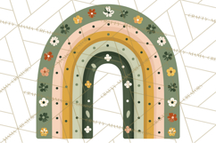 St Patricks Patterned Rainbow PNG, Boho Shamrock Clipart Product Image 2