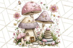 Enchanted Fairy Cottages Clipart PNG, Pastel Woodland Product Image 3