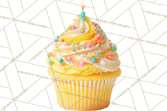 Birthday Cupcakes PNG, Colorful Cupcake Clipart, Sprinkles Product Image 3
