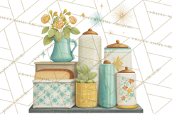 Mid Century Modern Kitchen Clipart, Retro Modern Kitchen Png Product Image 3