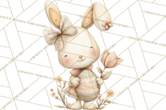 Vintage Easter Bunny Clipart PNG, Easter Bunny Printable Product Image 3