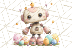 Easter Robot Clipart, Pastel Full-Body Robot Illustration Product Image 2
