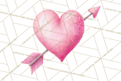 Watercolor Love Accents Clipart, Hearts, Envelopes Png Product Image 3