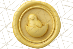 Easter Wax Seal Clipart, Bunny Chick Egg Floral Heart PNG Product Image 3