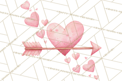 Watercolor Love Accents Clipart, Hearts, Envelopes Png Product Image 4