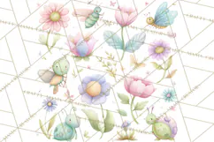 Spring Insects Clipart PNG, Cute Baby Bugs Watercolor Png Product Image 4