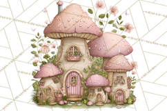 Enchanted Fairy Cottages Clipart PNG, Pastel Woodland Product Image 4