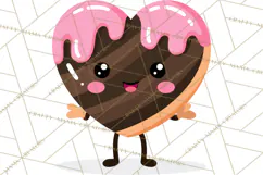 Valentine Kawaii Candies, Heart Sweets Clipart, Cute Candy Product Image 5