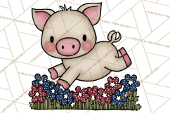 Patriotic Farm Animals Clipart, Whimsical Red White Blue Product Image 5