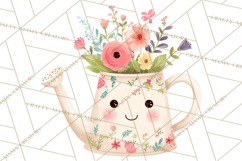 Anthropomorphic Spring Objects Clipart, Cute Kawaii Plants Product Image 2