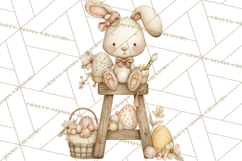 Vintage Easter Bunny Clipart PNG, Easter Bunny Printable Product Image 2