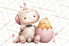 Easter Robot Clipart, Pastel Full-Body Robot Illustration Product Image 5
