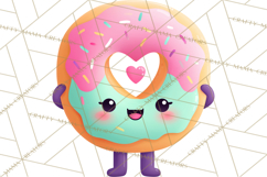 Valentine Kawaii Candies, Heart Sweets Clipart, Cute Candy Product Image 2