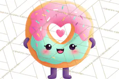 Valentine Kawaii Candies, Heart Sweets Clipart, Cute Candy Product Image 2