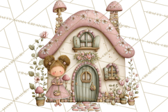 Enchanted Fairy Cottages Clipart PNG, Pastel Woodland Product Image 3
